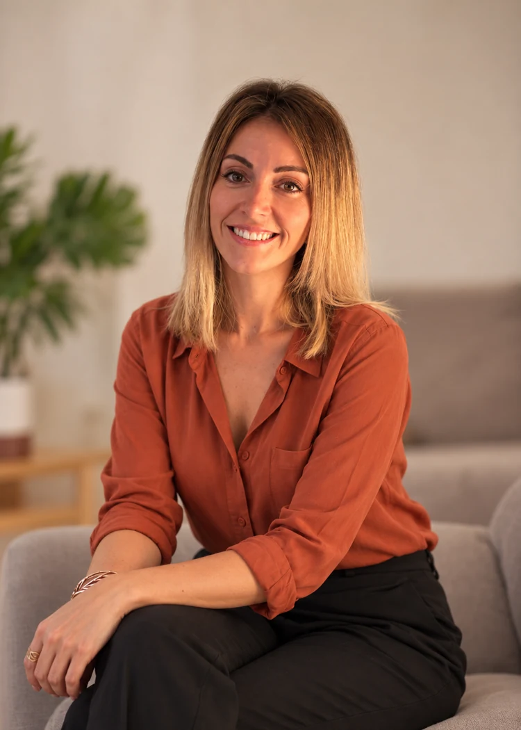 Élodie Piris - graphiste freelance à son bureau